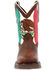 Image #4 - Durango Boys' Lil' Rebel Mexican Flag Western Boots - Broad Square Toe , Brown, hi-res