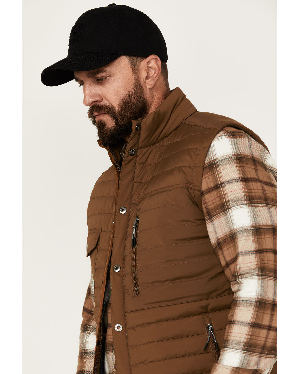 Image #2 - Dakota Grizzly Men's Bryce Quilted Insulated Fleece Lined Vest, Brown, hi-res