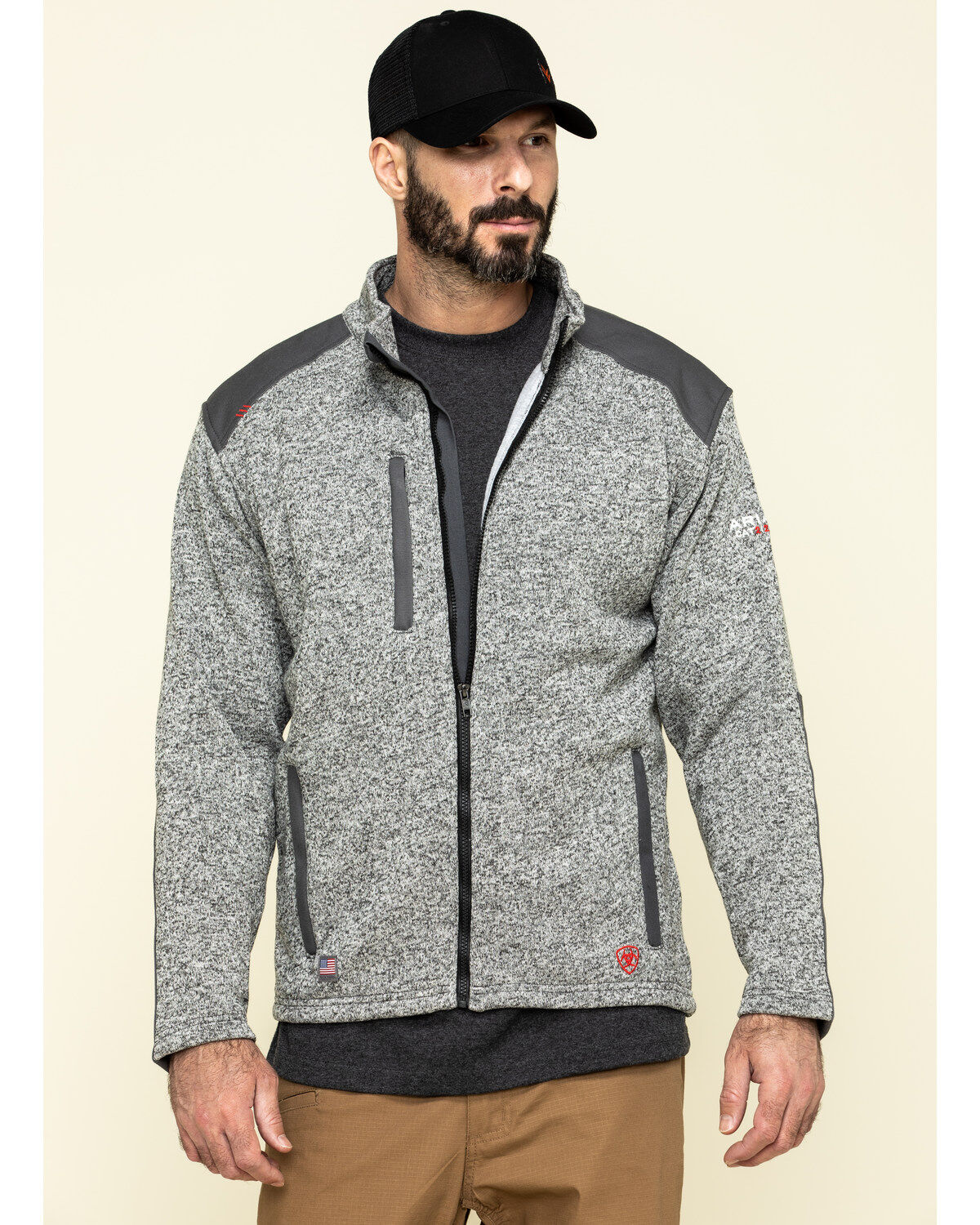 Image #5 - Ariat Men's FR Caldwell Zip-Up Work Sweater Jacket - Big, , hi-res