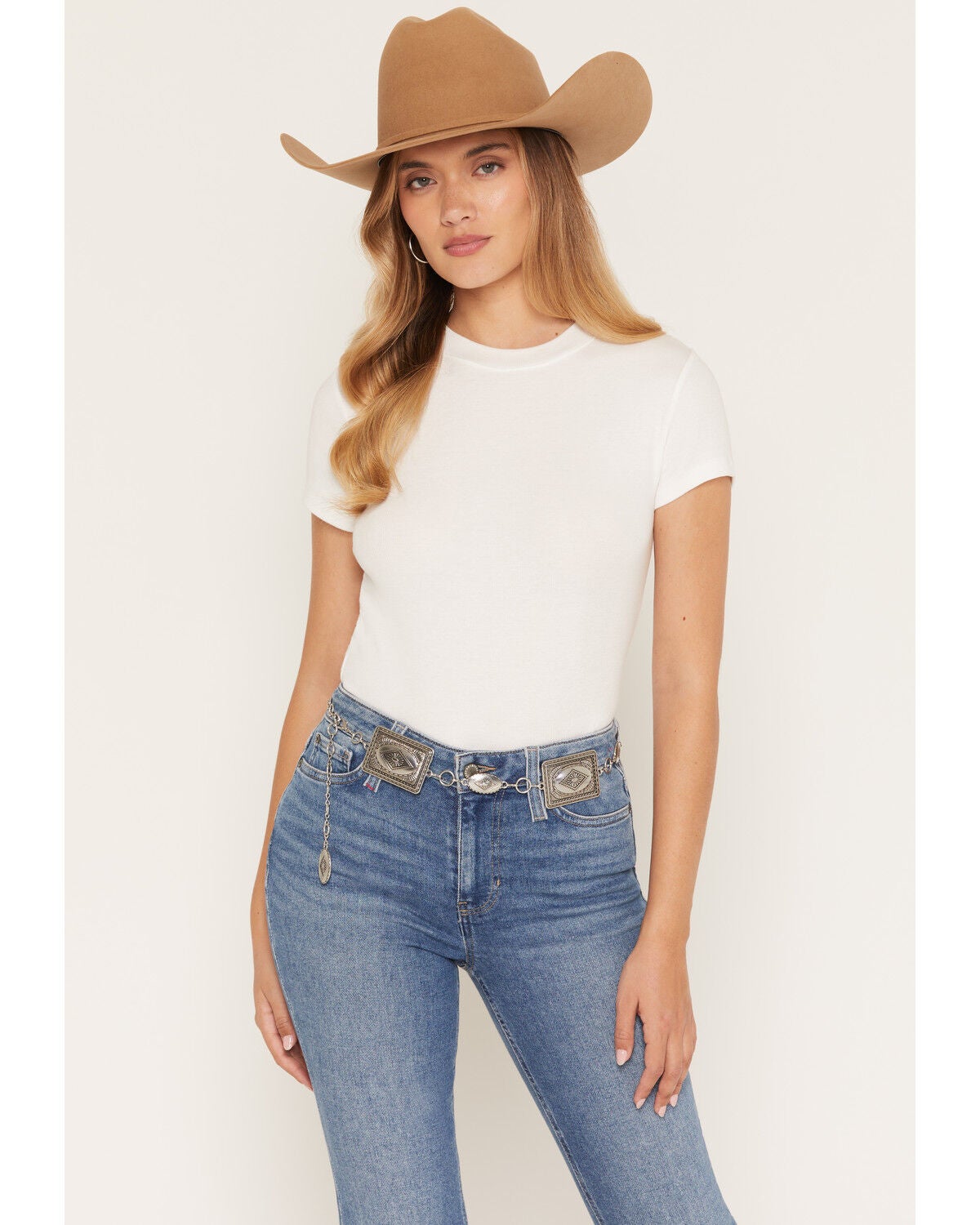 Image #1 - Idyllwind Women's Regatta Southwestern Chain Concho Belt, Silver, hi-res