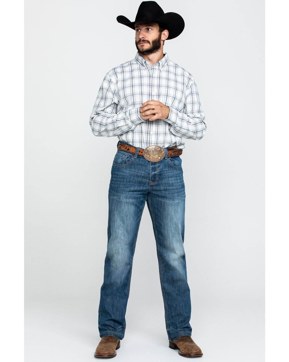Image #6 - Cody James Core Men's Founders Large Plaid Long Sleeve Western Shirt, , hi-res