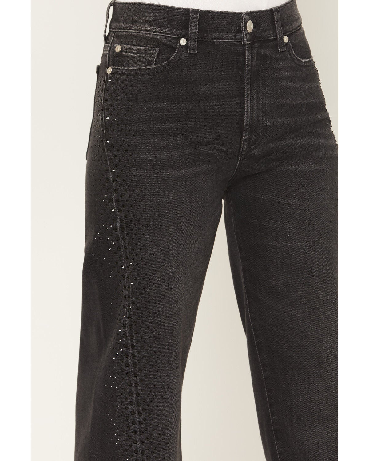 Image #2 - 7 For All Mankind Women's Bottomline Lotta Twisted Seam High Rise Stretch Trouser Jeans, Black, hi-res