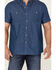 North River Men's Short Sleeve Button Down Western Shirt , Dark Blue, hi-res