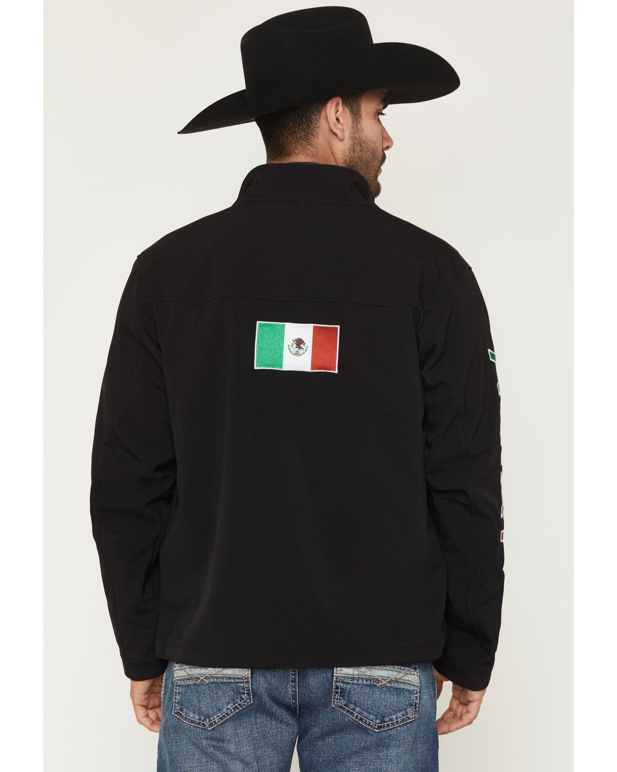 Image #4 - Ariat Men's Mexico Flag Team Softshell Jacket, Black, hi-res