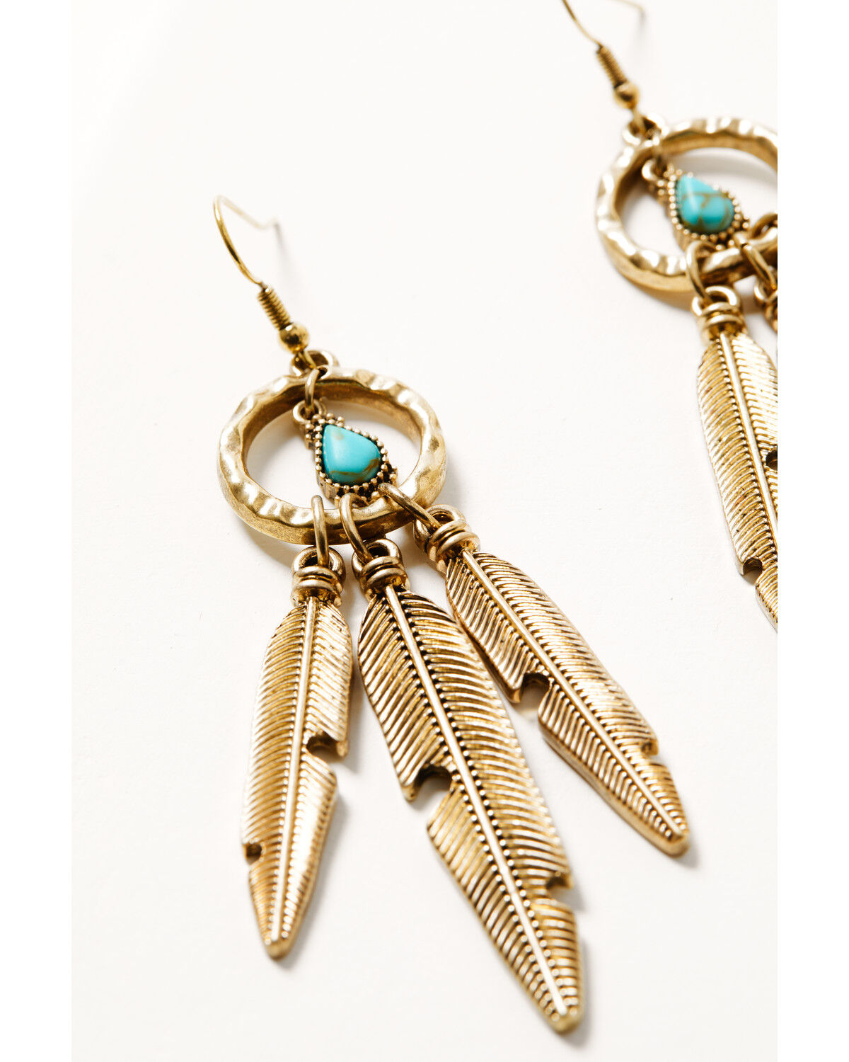 Image #2 - Shyanne Women's Summer Solstice Feather Earrings, Gold, hi-res
