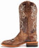 Image #3 - Shyanne Women's Lasy Floral Embroidered Western Boots - Broad Square Toe, Brown, hi-res