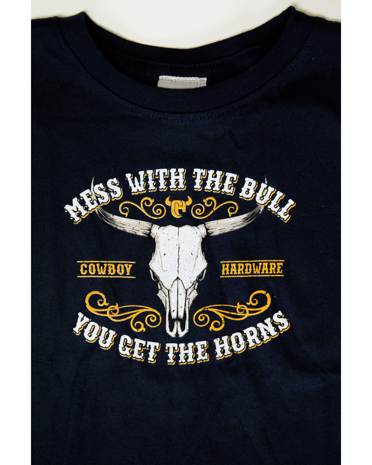 Image #3 - Cowboy Hardware Toddler Boys' Mess With The Bull Short Sleeve Graphic T-Shirt, Navy, hi-res