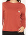 Image #3 - Carhartt Women's TENCEL™ Fiber Series Loose Fit Long Sleeve Crewneck Pocket T-Shirt, Red, hi-res