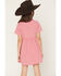 Image #4 - Wrangler Girls' Solid Shirt Sleeve Snap Denim Dress, Pink, hi-res