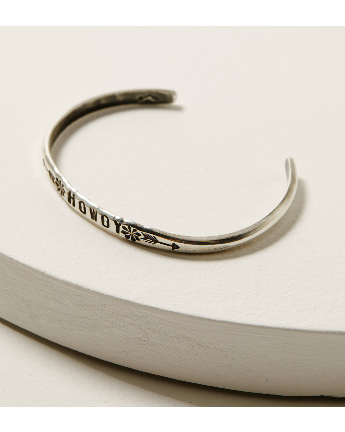 Image #3 - Broken Arrow Jewelry Women's Stamped Howdy Cuff, Silver, hi-res