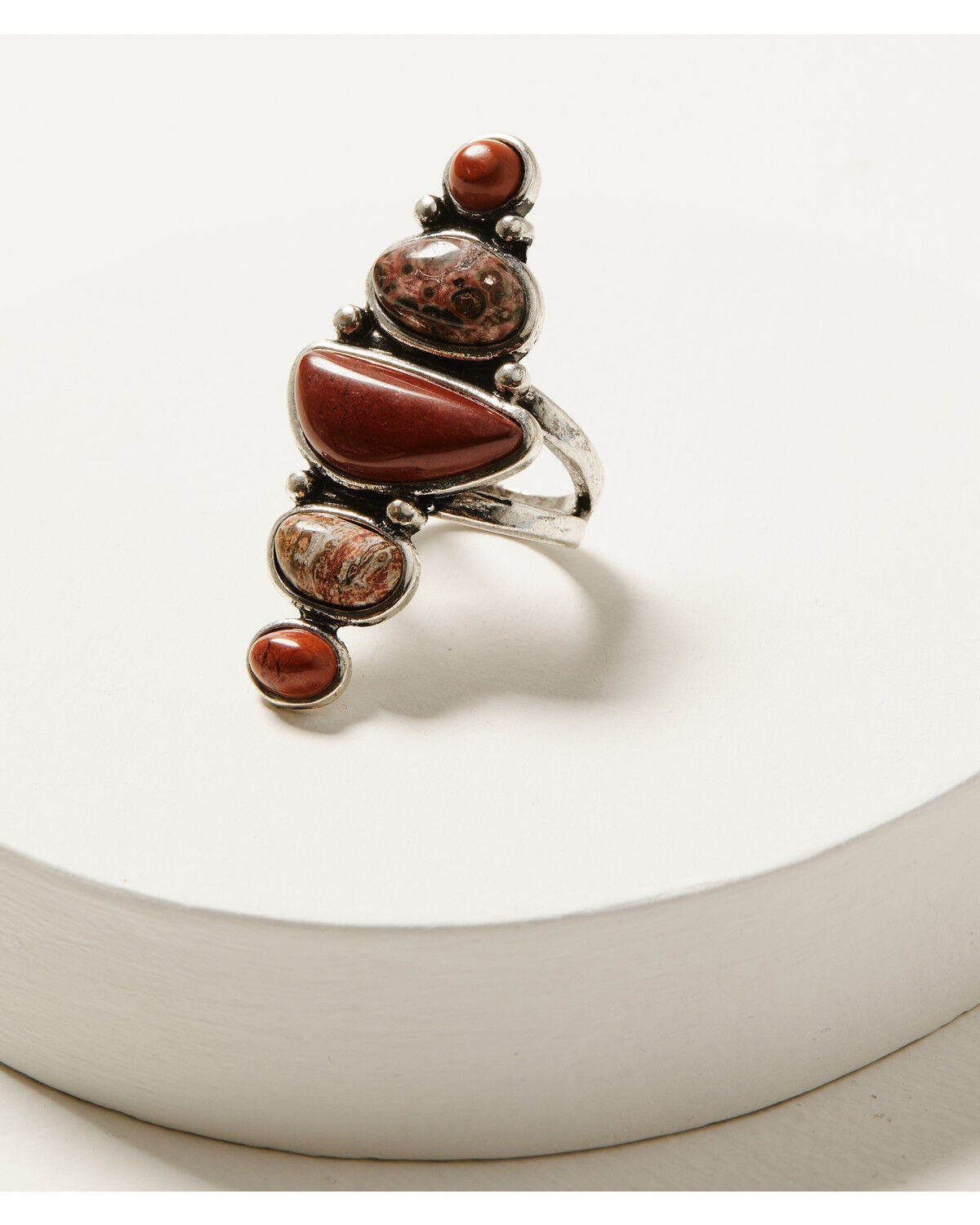 Shyanne Women's Desert Rose Antique Gemstone Statement Ring, Silver, hi-res