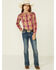 Image #2 - Ariat Girls' R.E.A.L Enchanting Plaid Print Embroidered Yoke Long Sleeve Snap Western Shirt , , hi-res