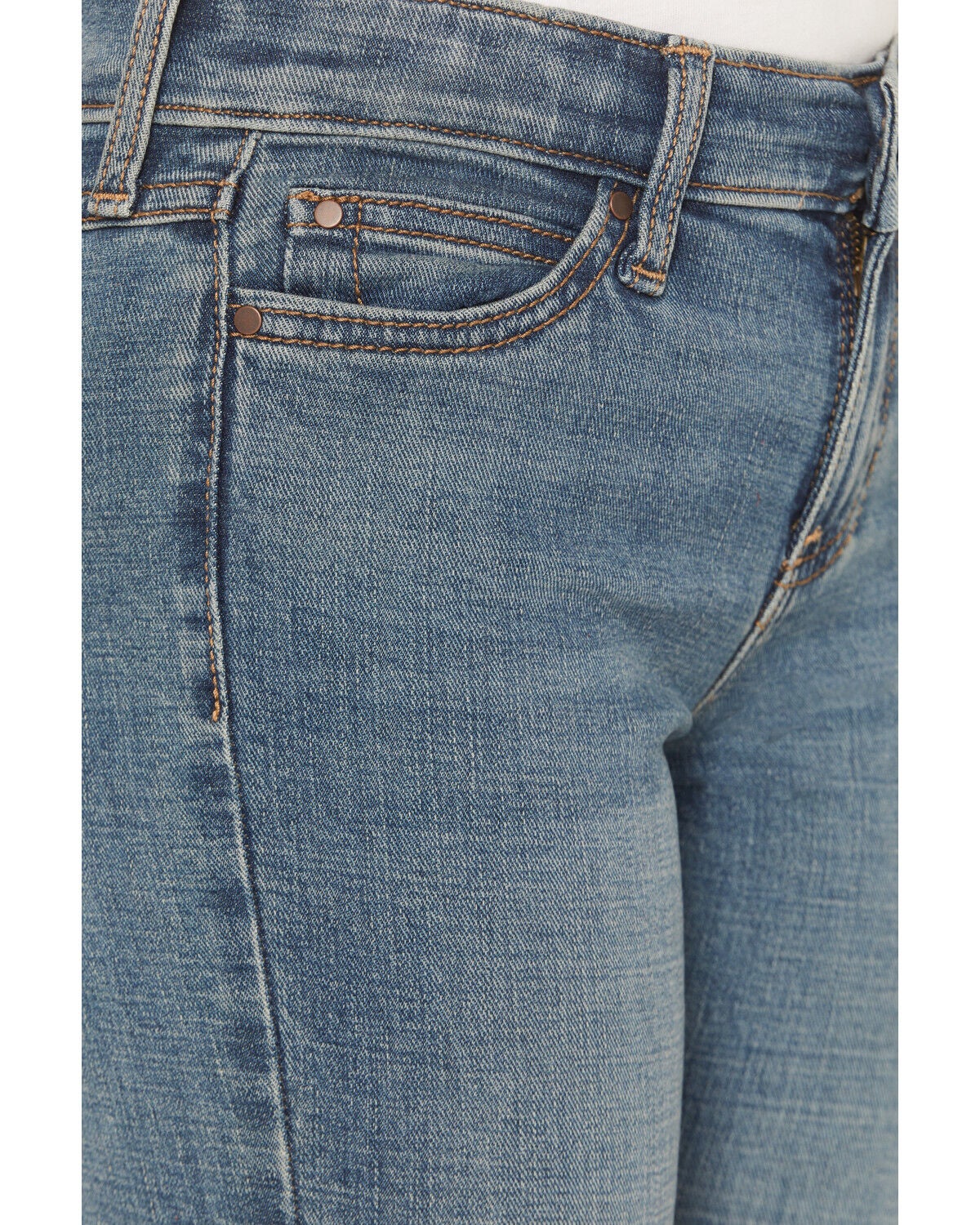 Image #2 - Wrangler Girls' Wendy Medium Wash Bootcut Stretch Denim Jeans, Blue, hi-res