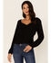Idyllwind Women's Doris Lurex Stripe Long Sleeve Top  , Black, hi-res