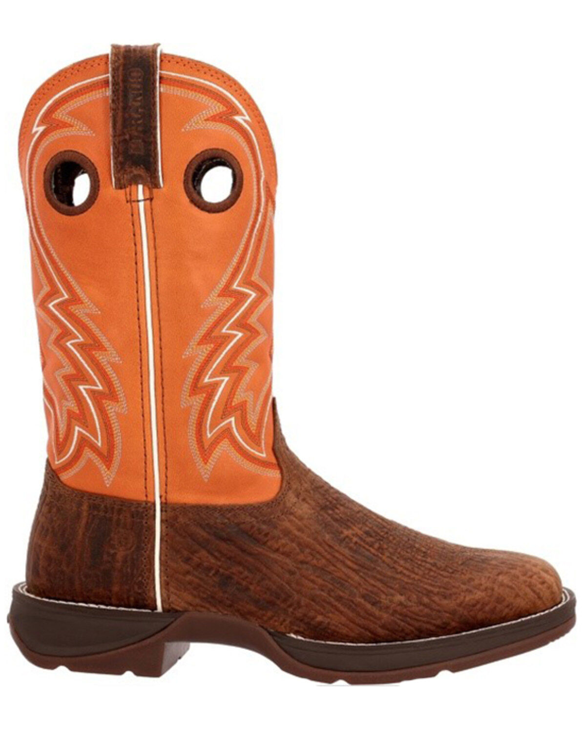 Image #2 - Durango Men's Rebel Performance Western Boots - Square Toe, Orange, hi-res