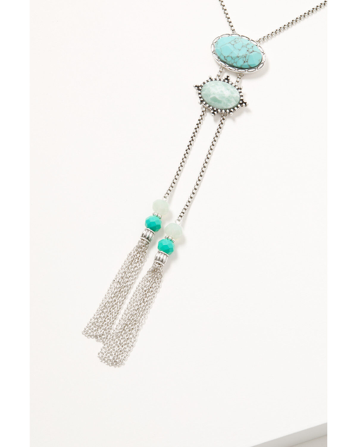 Image #2 - Lainey Wilson Women's Blue Moonshine Stone Tassel Bolo, Silver, hi-res