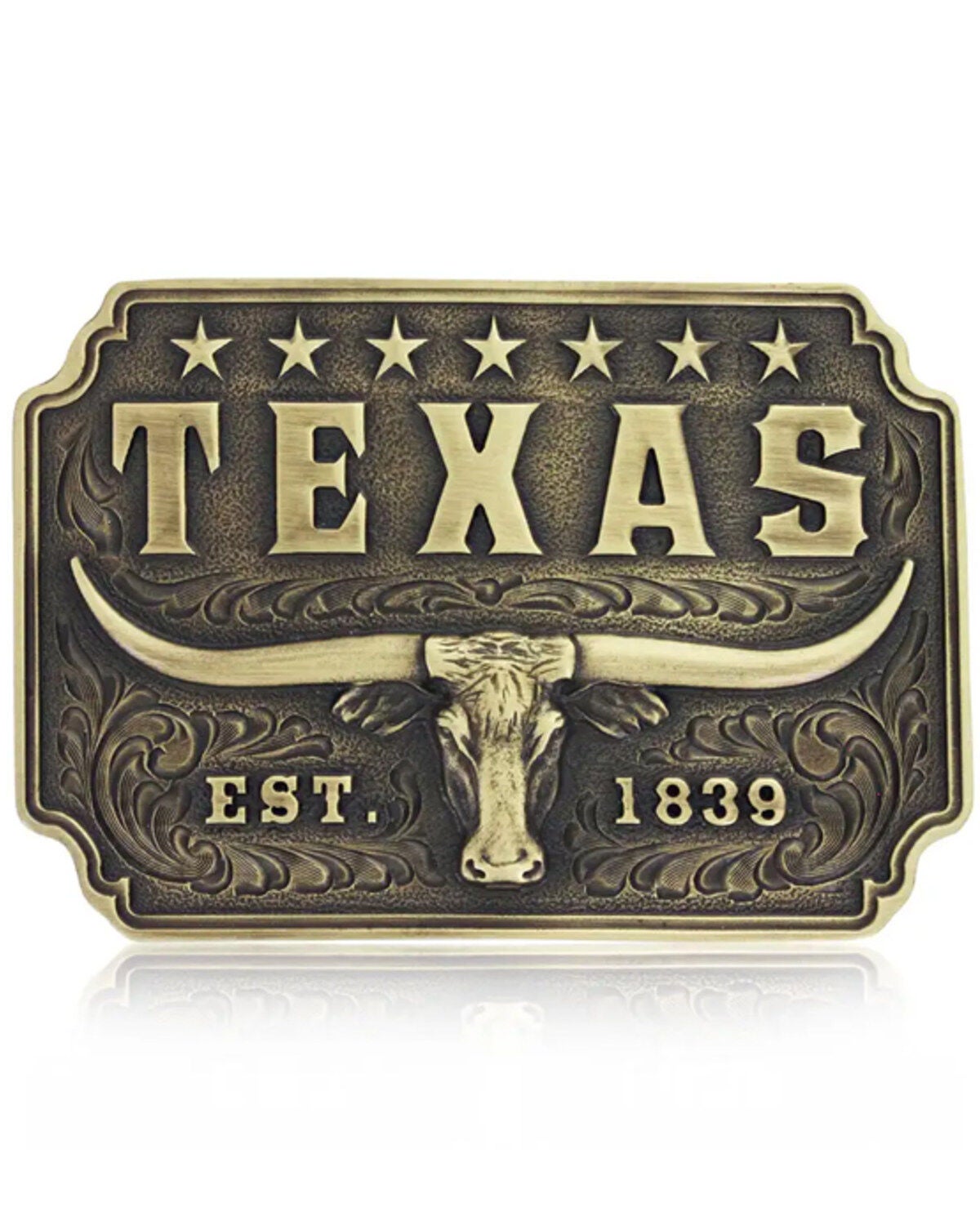Montana Silversmiths Classic Texas Longhorn Belt Buckle, Bronze, hi-res