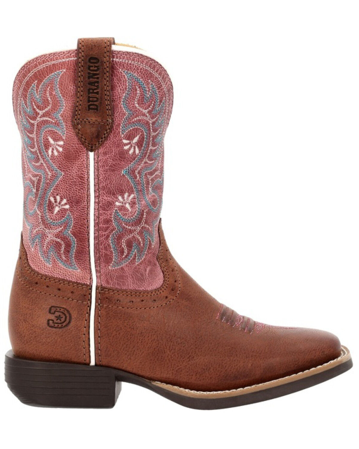 Image #2 - Durango Girls' Shyloh Performance Western Boots - Broad Square Toe, Brown, hi-res