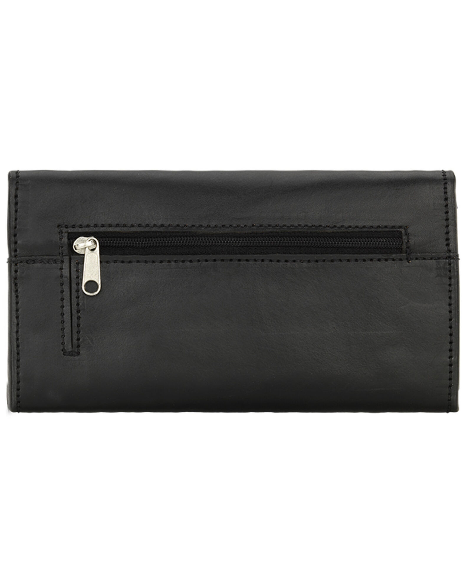 Image #3 - American West Mohave Canyon Ladies' Black Tri-Fold Wallet, Black, hi-res