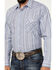 Image #3 - Rough Stock by Panhandle Men's Striped Long Sleeve Pearl Snap Stretch Western Shirt, Blue, hi-res