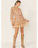 Image #4 - Miss Me Women's Ditsy Floral Long Sleeve Peasant Mini Dress, , hi-res