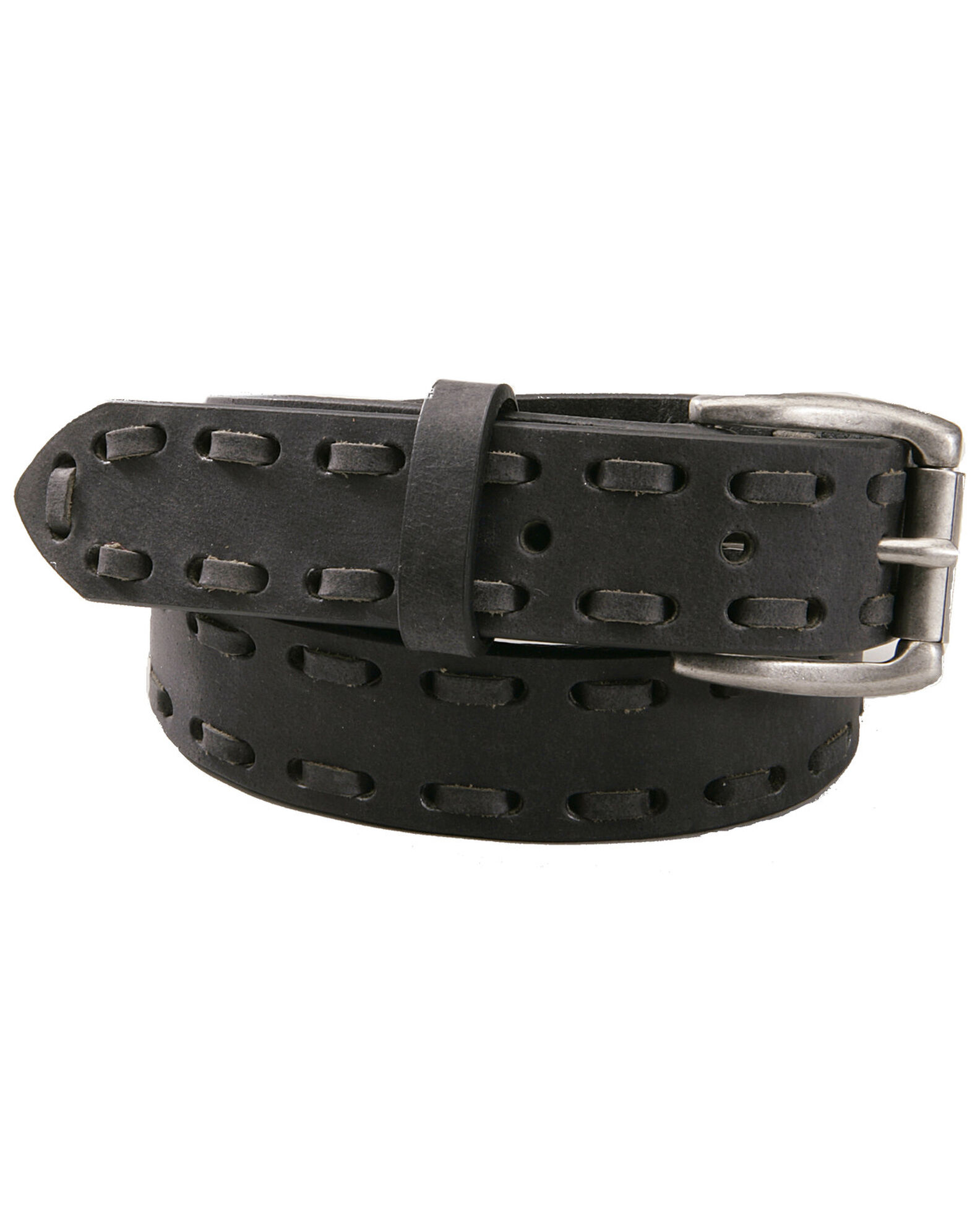 Image #1 - AndWest Boys' Laced Edge Belt, Black, hi-res