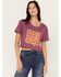 Image #1 - Wrangler Women's Trippy Boxy Cropped Graphic Tee, Purple, hi-res