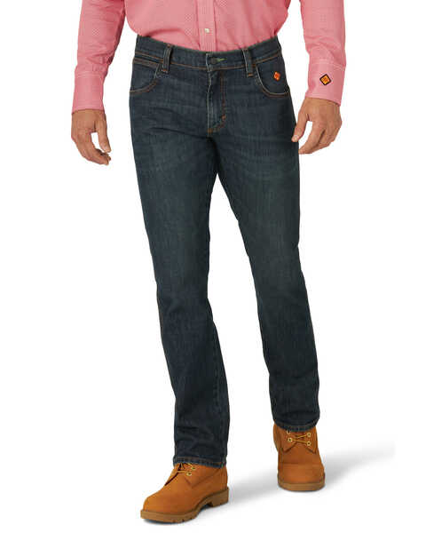Image #2 - Wrangler Retro Men's FR New Castle Dark Slim Straight Work Jeans , , hi-res