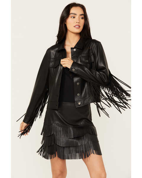 Idyllwind Women's Stella Faux Leather Jacket , Black, hi-res