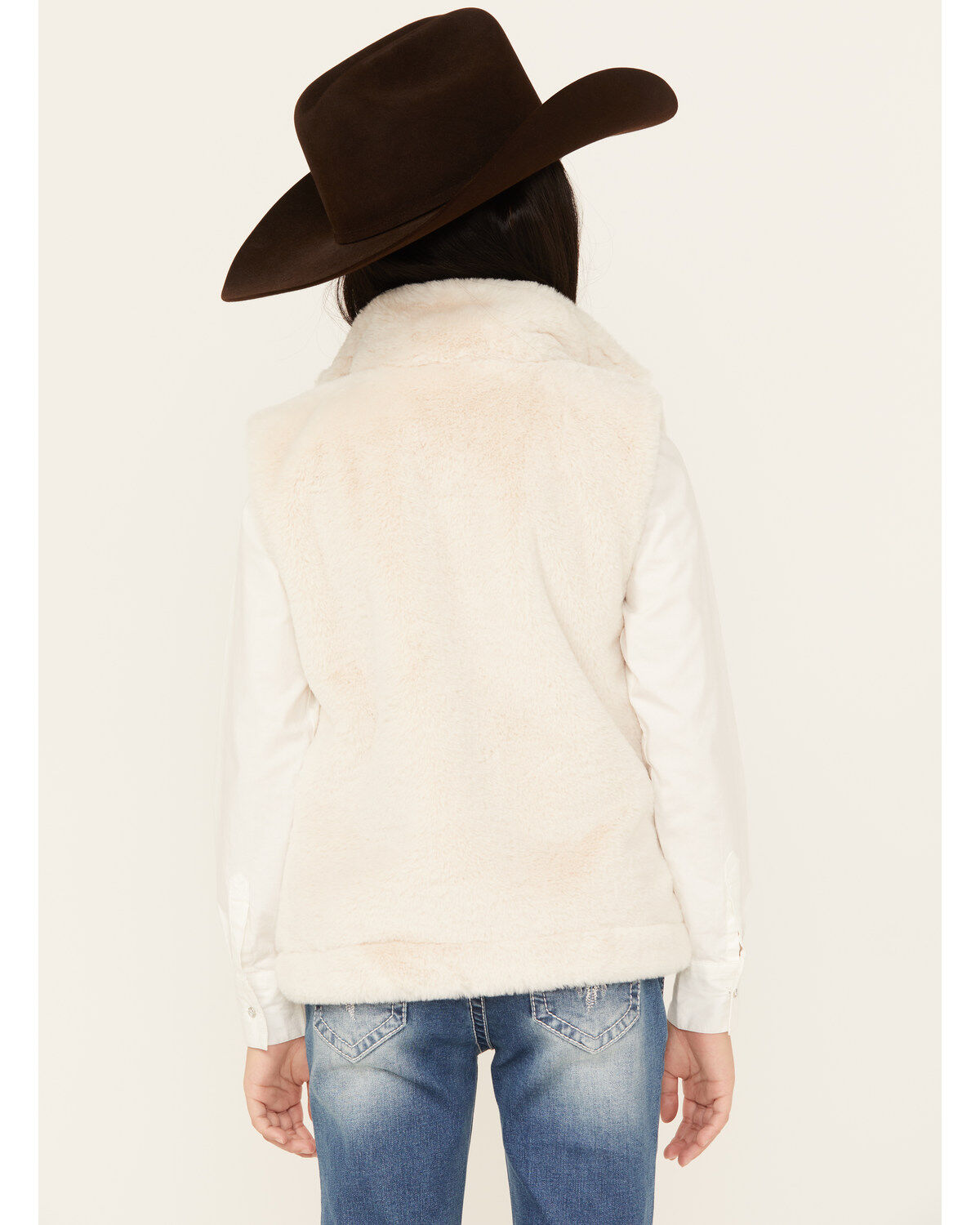 Image #4 - Urban Republic Girls' Faux Fur Vest, Ivory, hi-res
