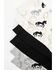 Shyanne Women's Horses & Shoes Crew Socks - 3 Pack, Grey, hi-res