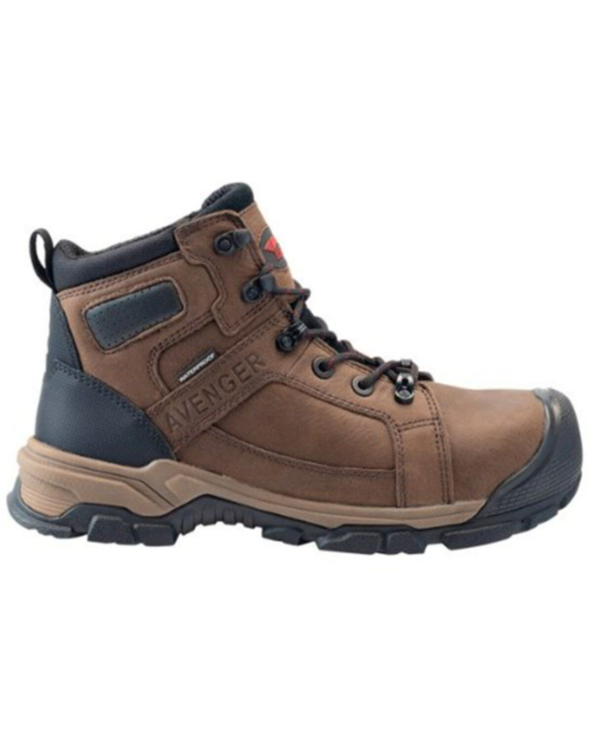 Image #2 - Avenger Men's Ripsaw Mid 6" Lace-Up Waterproof Work Boots - Alloy Toe, Brown, hi-res