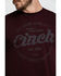 Cinch Men's Burgundy Logo Graphic T-Shirt  , Burgundy, hi-res