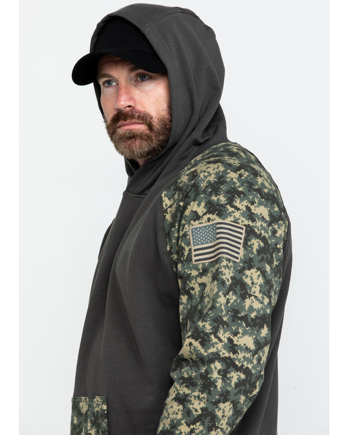Image #5 - Ariat Men's FR Durastretch Camo Patriot Hoodie Work Sweatshirt - Big, , hi-res