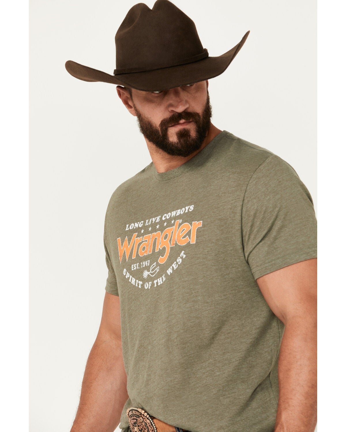 Image #2 - Wrangler Men's Boot Barn Exclusive Logo Short Sleeve Graphic T-Shirt, , hi-res