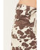 Image #2 - Shyanne Women's Sylvia Cow Print Faux Suede Belted Mini Skirt, Brown, hi-res