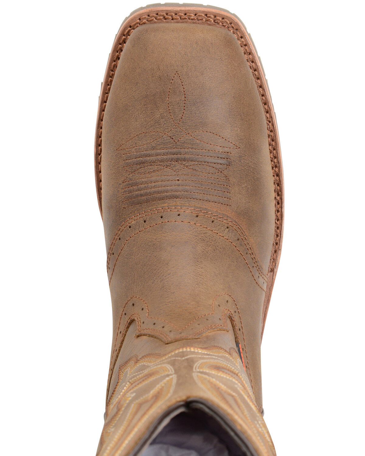 Image #6 - Double H Men's Safety Toe Western Work Boots, Brown, hi-res