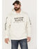 Wrangler Men's Yellowstone Dutton Ranch Sleeve Graphic Hooded Sweatshirt , Cream, hi-res