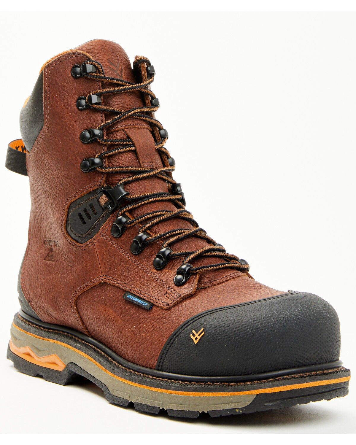 Hawx Men's 8" Enduro Heavy Industrial Lace-Up Waterproof Work Boots - Composite Toe, Dark Brown, hi-res