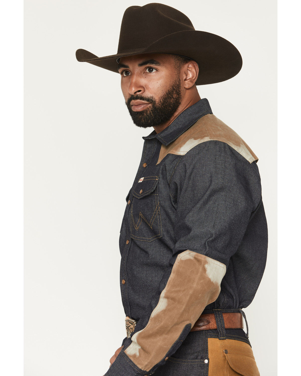 Image #2 - Wrangler X Filson Men's Adventure Long Sleeve Snap Western Shirt, Indigo, hi-res