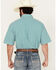 Image #4 - George Strait by Wrangler Men's Checkered Print Short Sleeve Button-Down Stretch Western Shirt, Turquoise, hi-res