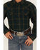 Cody James Boys' Plaid Print Long Sleeve Snap Western Flannel Shirt, Olive, hi-res