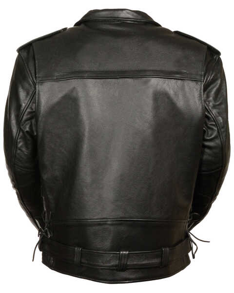 Milwaukee Leather Men's Black Vented Side Lace Leather Motorcycle Jacket