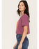 Image #2 - Wrangler Women's Trippy Boxy Cropped Graphic Tee, Purple, hi-res