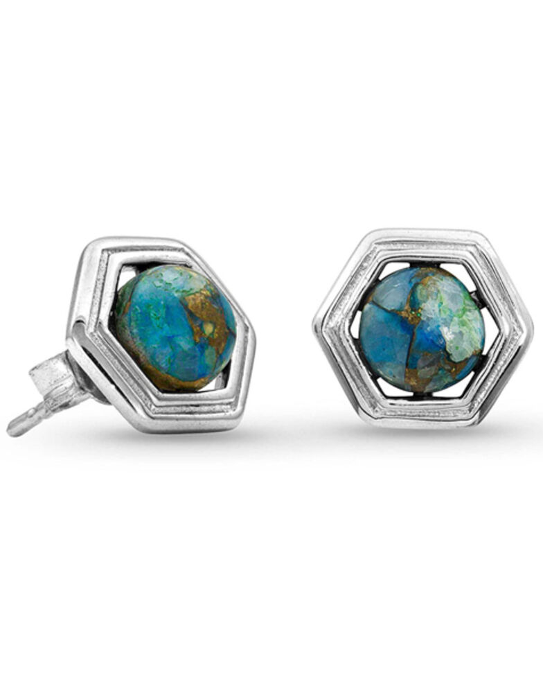 Montana Silversmiths Women's Pursue The Wild Another Mountain Turquoise Earrings, Silver, hi-res