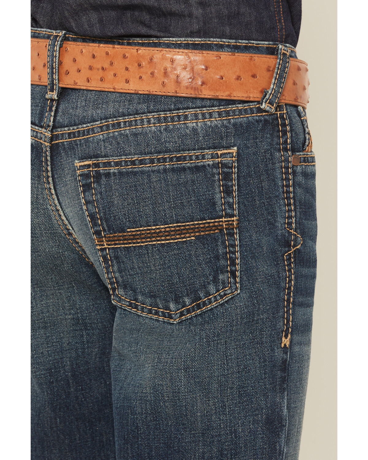 Image #4 - Ariat Boys' B4 Dark Wash Relaxed Bootcut Denim Jeans, Dark Wash, hi-res