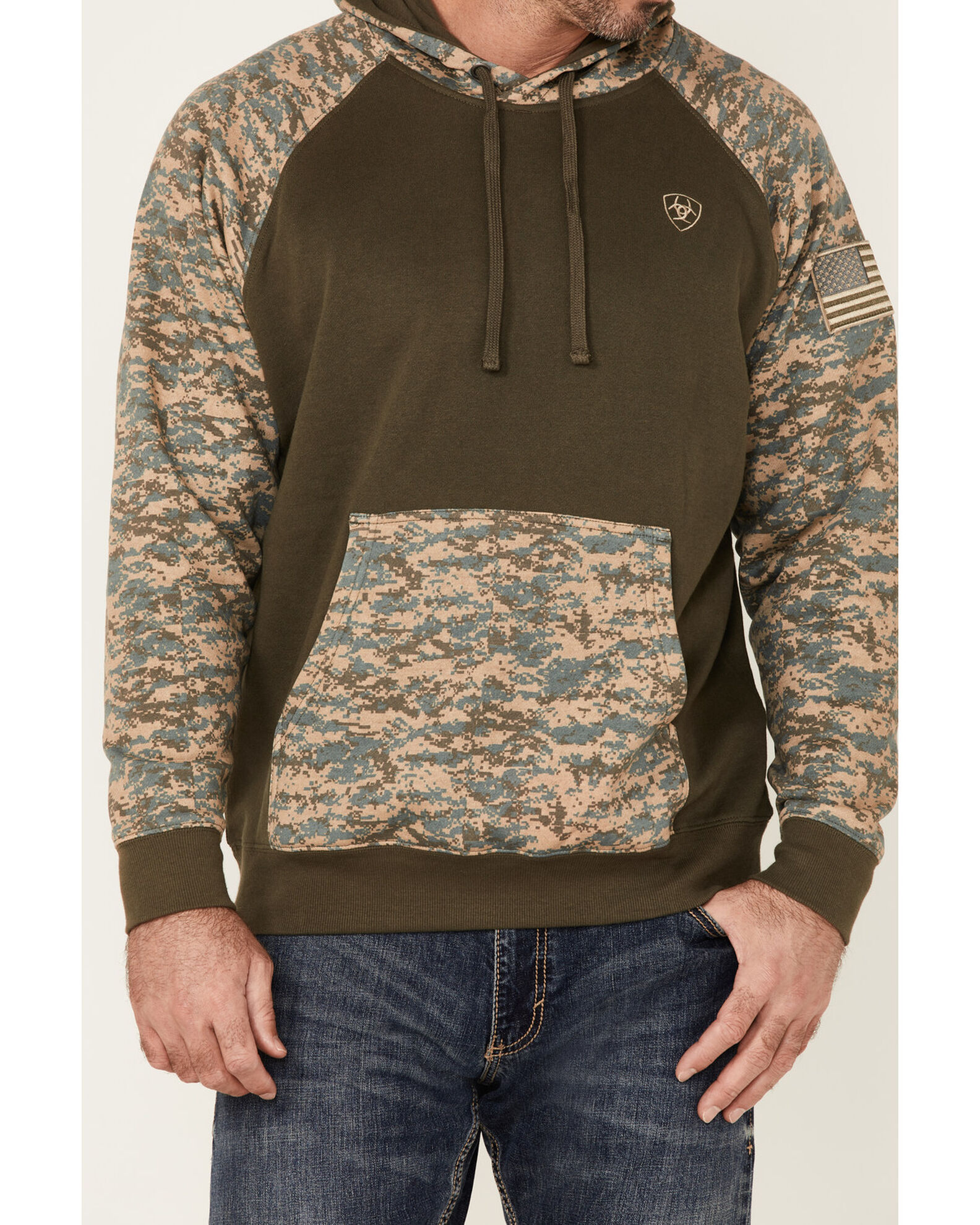 Ariat Men s Camo Patriot Hooded Sweatshirt Boot Barn