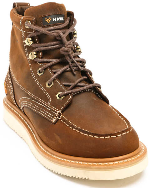 Hawx Men's 6" Grade Work Boots - Soft Toe, Distressed Brown, hi-res