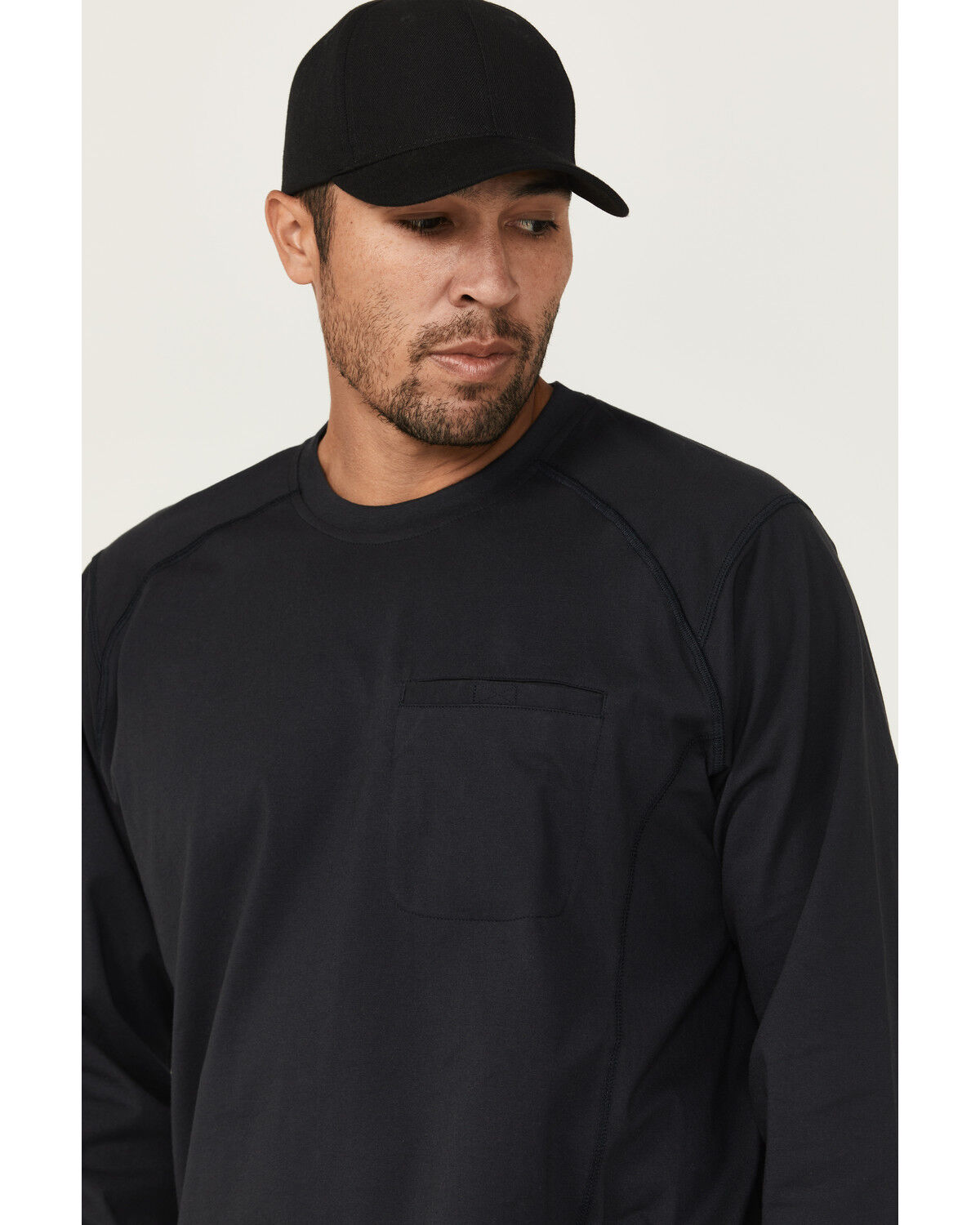 Image #2 - Forge Workwear Men's FR Solid Lightweight Long Sleeve Work Shirt, Navy, hi-res