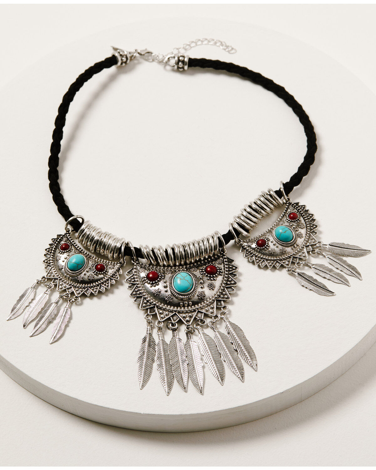 Image #1 - Shyanne Women's Wild Soul Feather Fringe Bib Necklace, Silver, hi-res